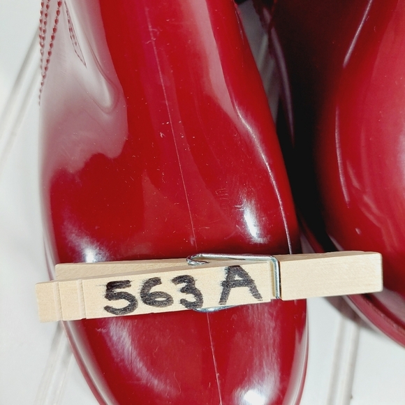 Mia Red Ankle Rain Heeled Boots A563 - Picture 13 of 13